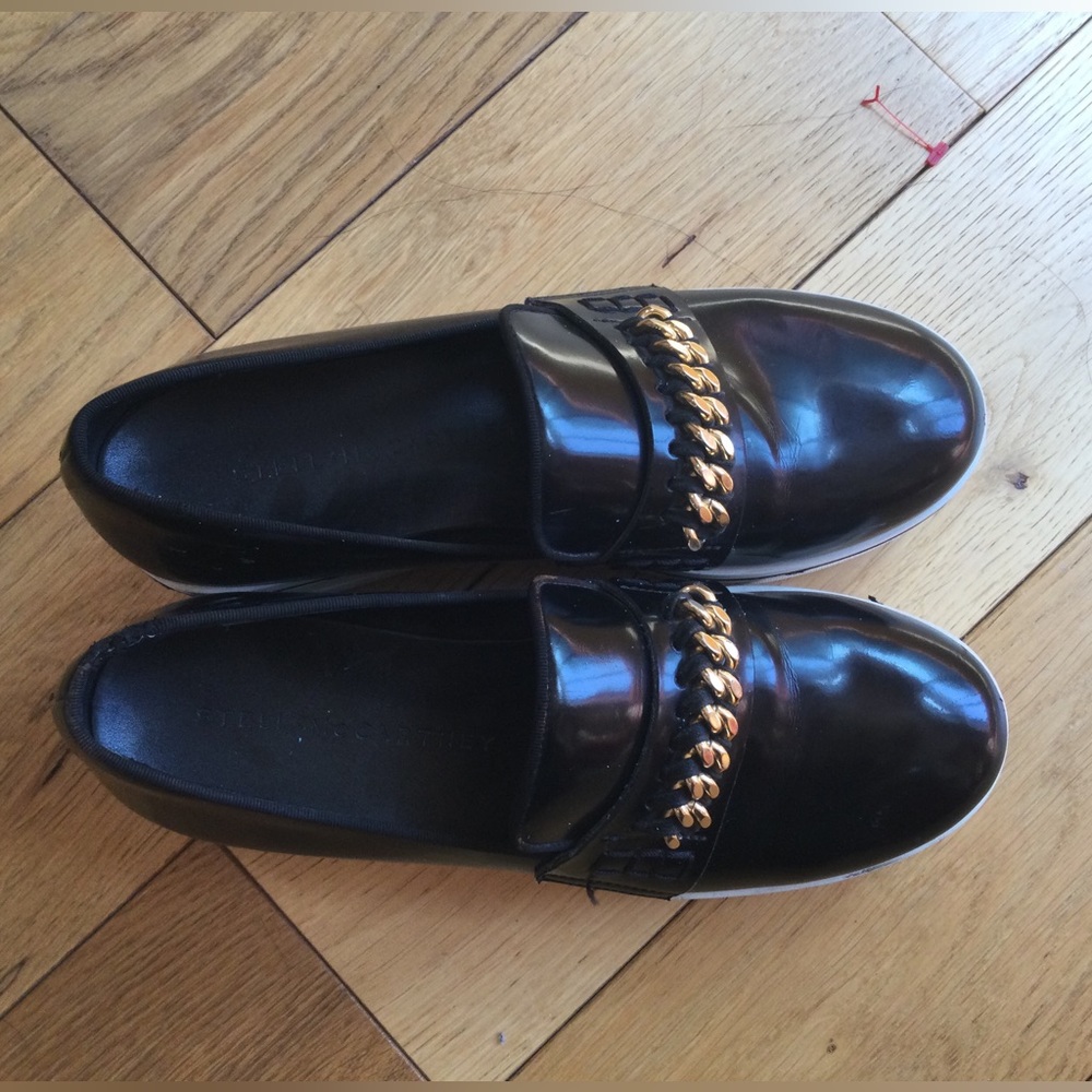 Stella McCartney black chain loafers
